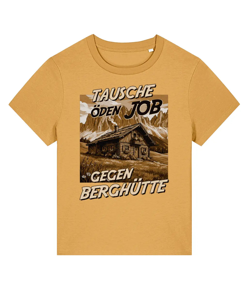 AlpenSucht® Organic Damen T-Shirt "Berghütte 2.0"