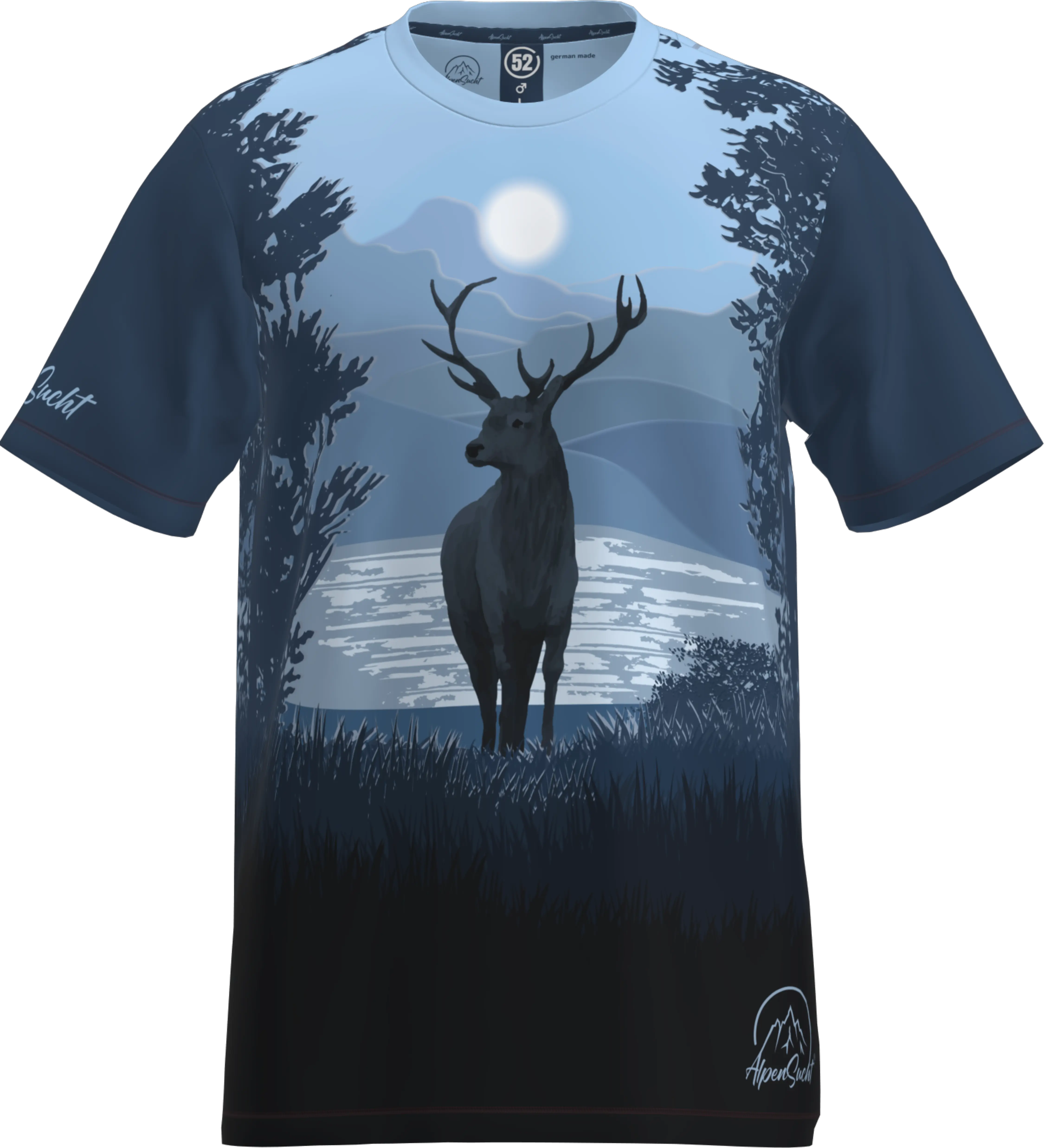 AlpenSucht® Herren Funktionsshirt "Hirsch"