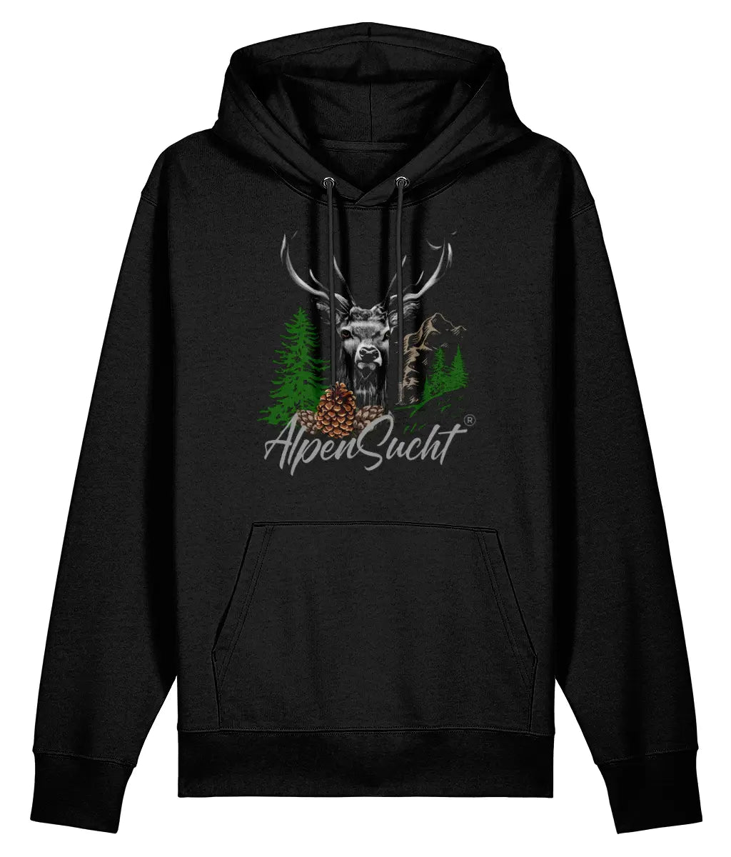 AlpenSucht® Unisex Hoodie "Hirsch"