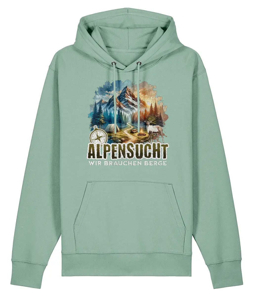 AlpenSucht® Unisex Hoodie "Mountains Evening"