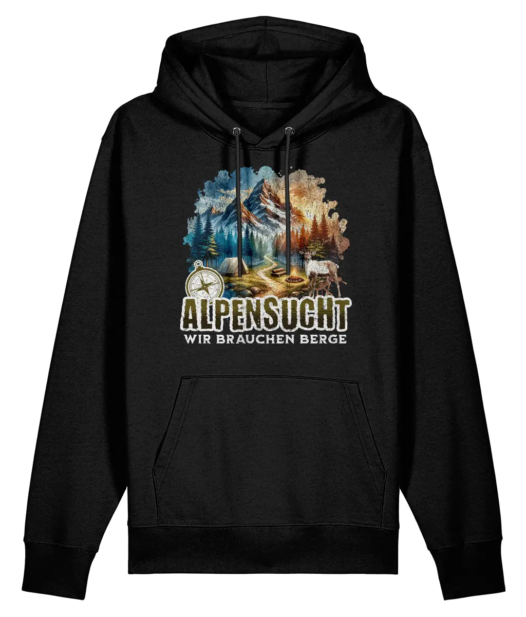 AlpenSucht® Unisex Hoodie "Mountains Evening"