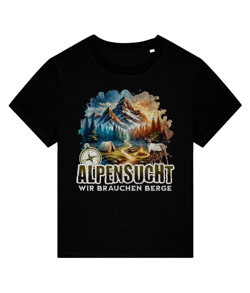 AlpenSucht® Organic Damen T-Shirt "Mountains Evening"