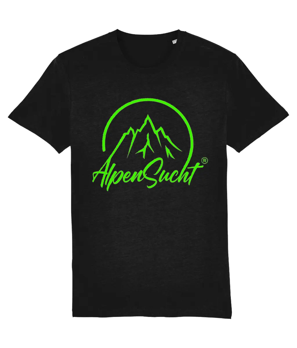 AlpenSucht® Organic Unisex T-Shirt mit grünem Logo
