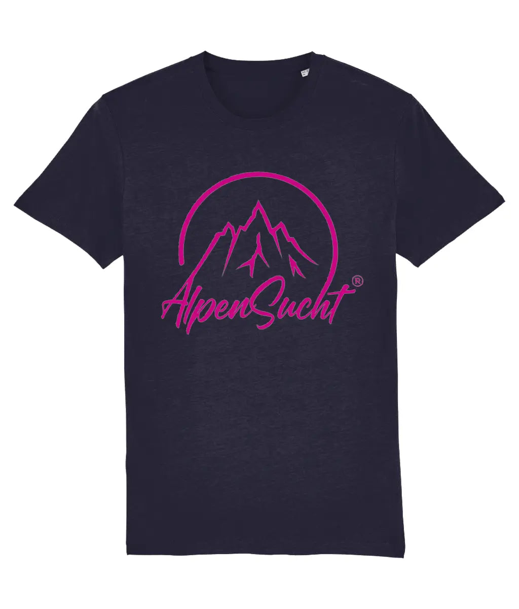 AlpenSucht® Organic Unisex T-Shirt mit pinkem Logo