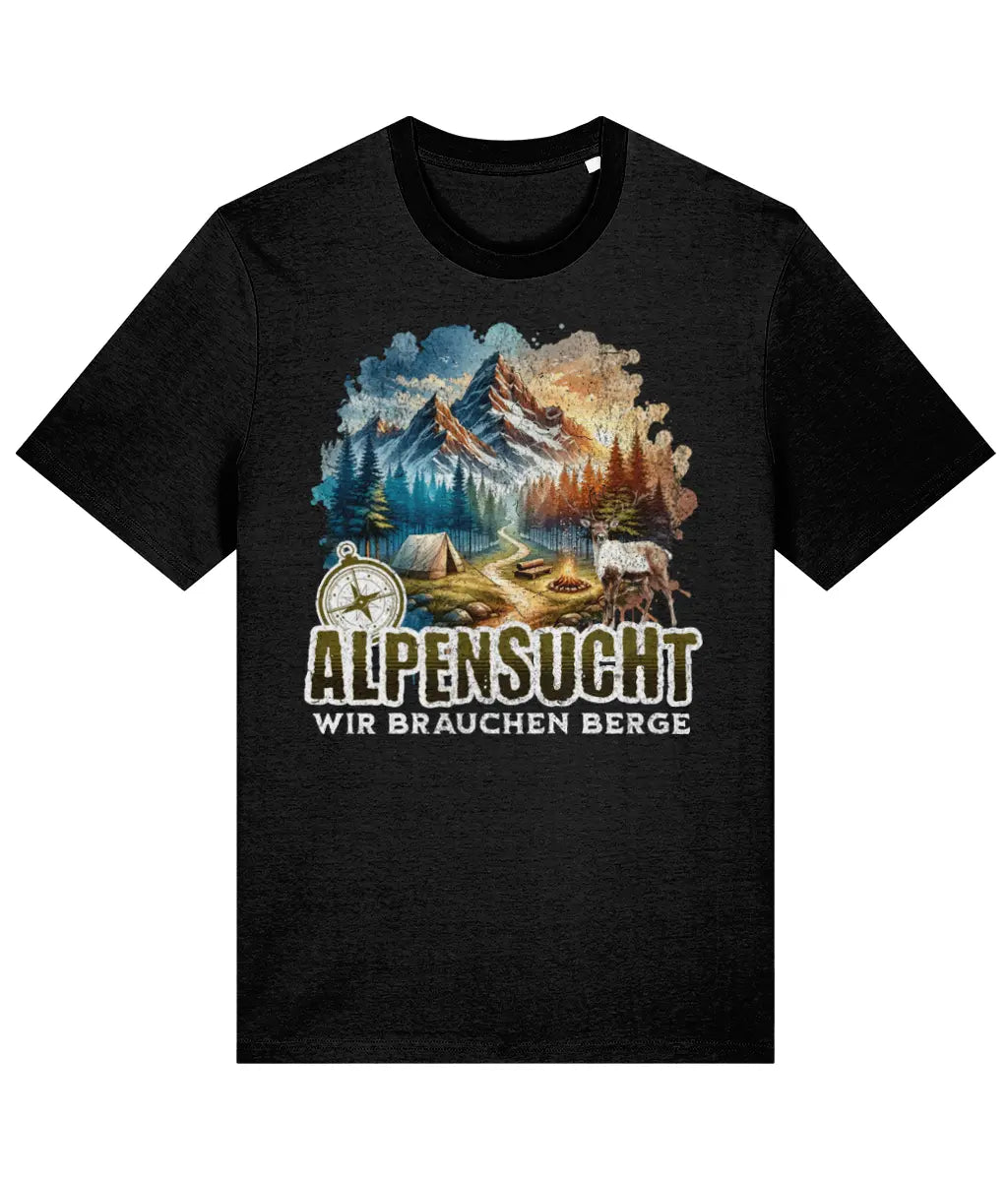 AlpenSucht® Organic Unisex T-Shirt "Mountains Evening"
