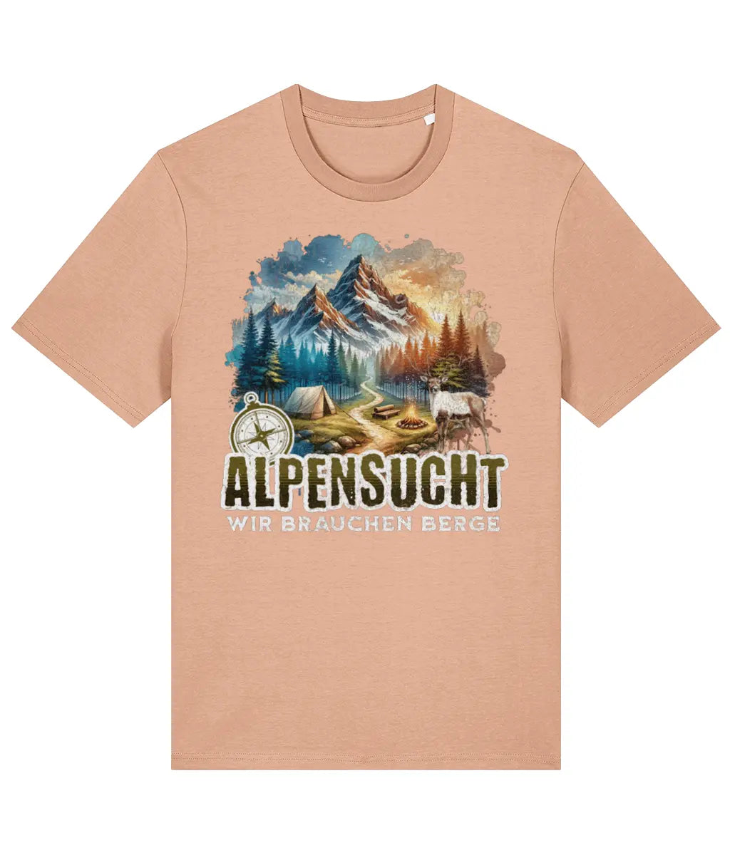 AlpenSucht® Organic Unisex T-Shirt "Mountains Evening"