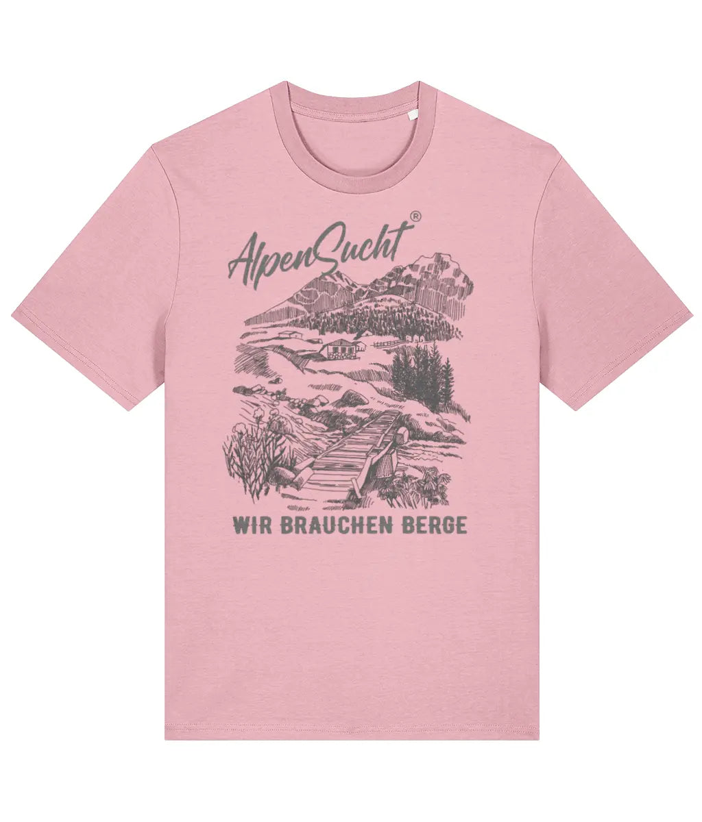 AlpenSucht® Organic Unisex T-Shirt "Wir Brauchen Berge"