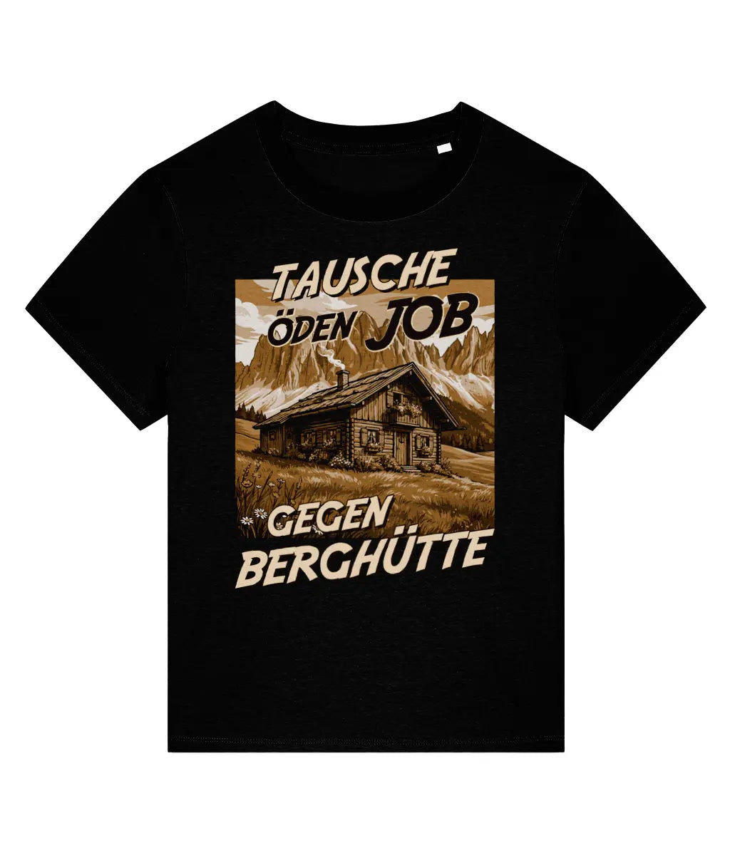 AlpenSucht® Organic Damen T-Shirt "Berghütte 2.0"