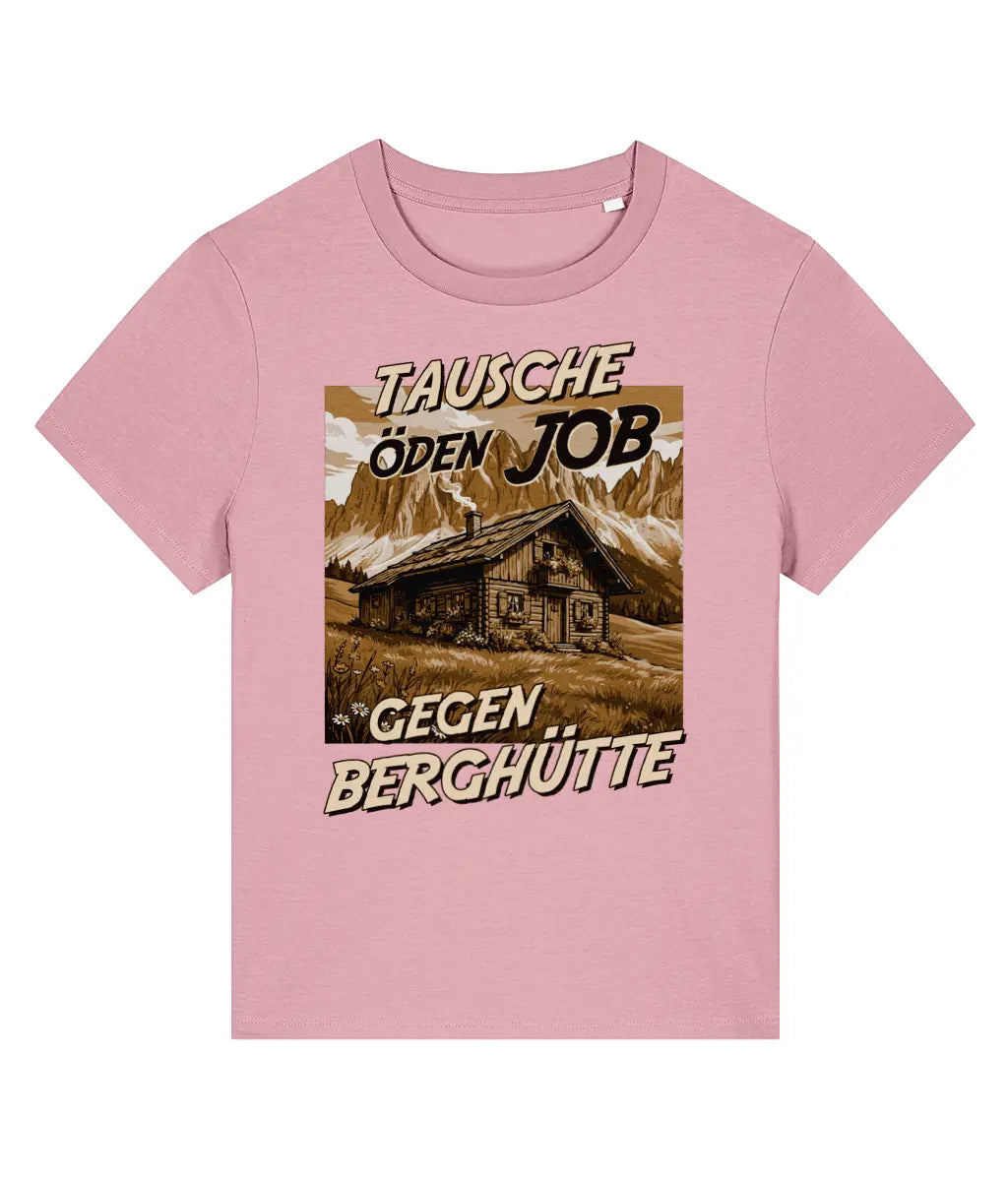 AlpenSucht® Organic Damen T-Shirt "Berghütte 2.0"