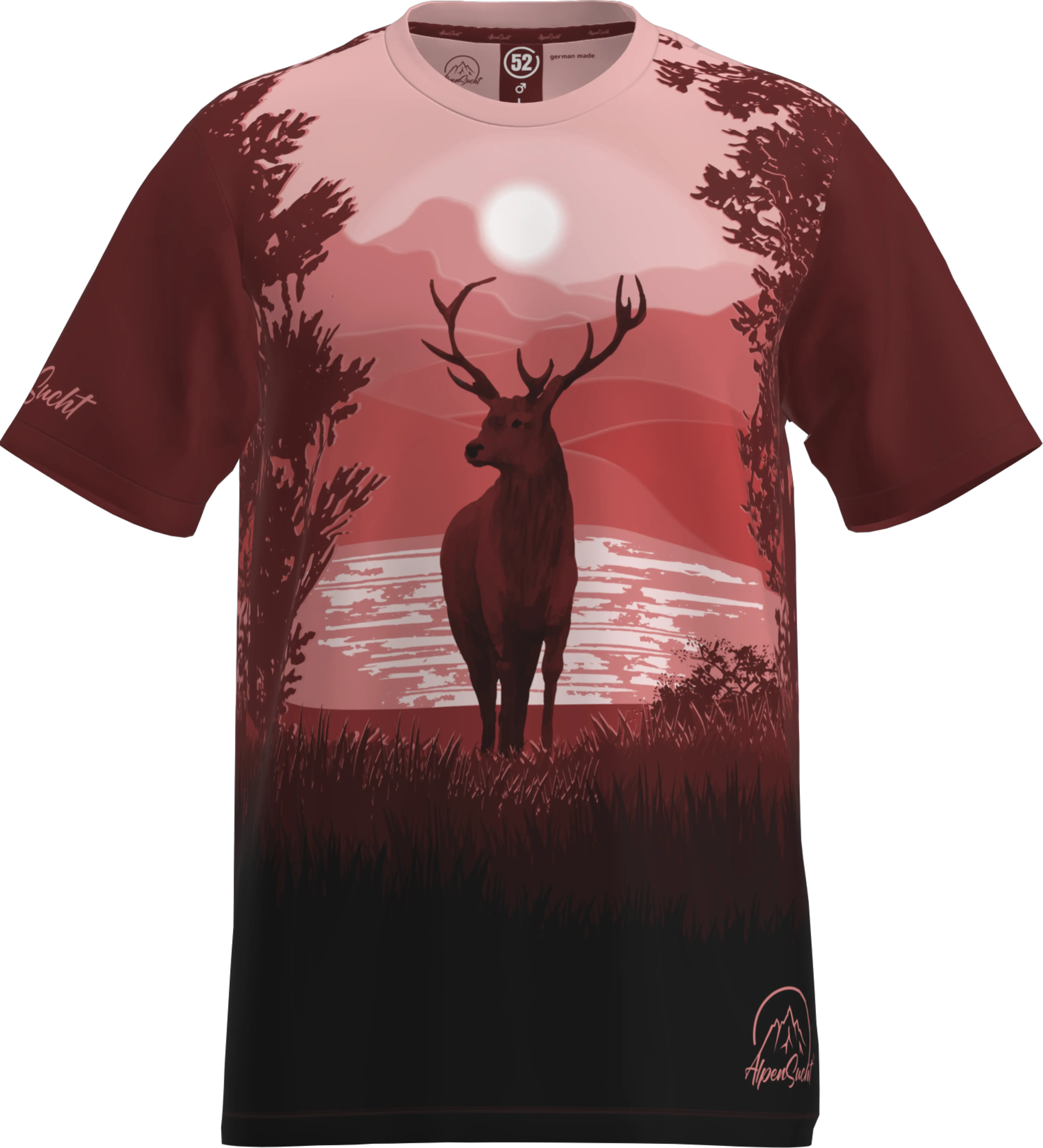AlpenSucht® Herren Funktionsshirt "Hirsch"