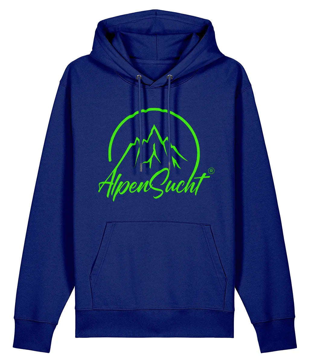 AlpenSucht® Unisex Hoodie mit grünem Logo