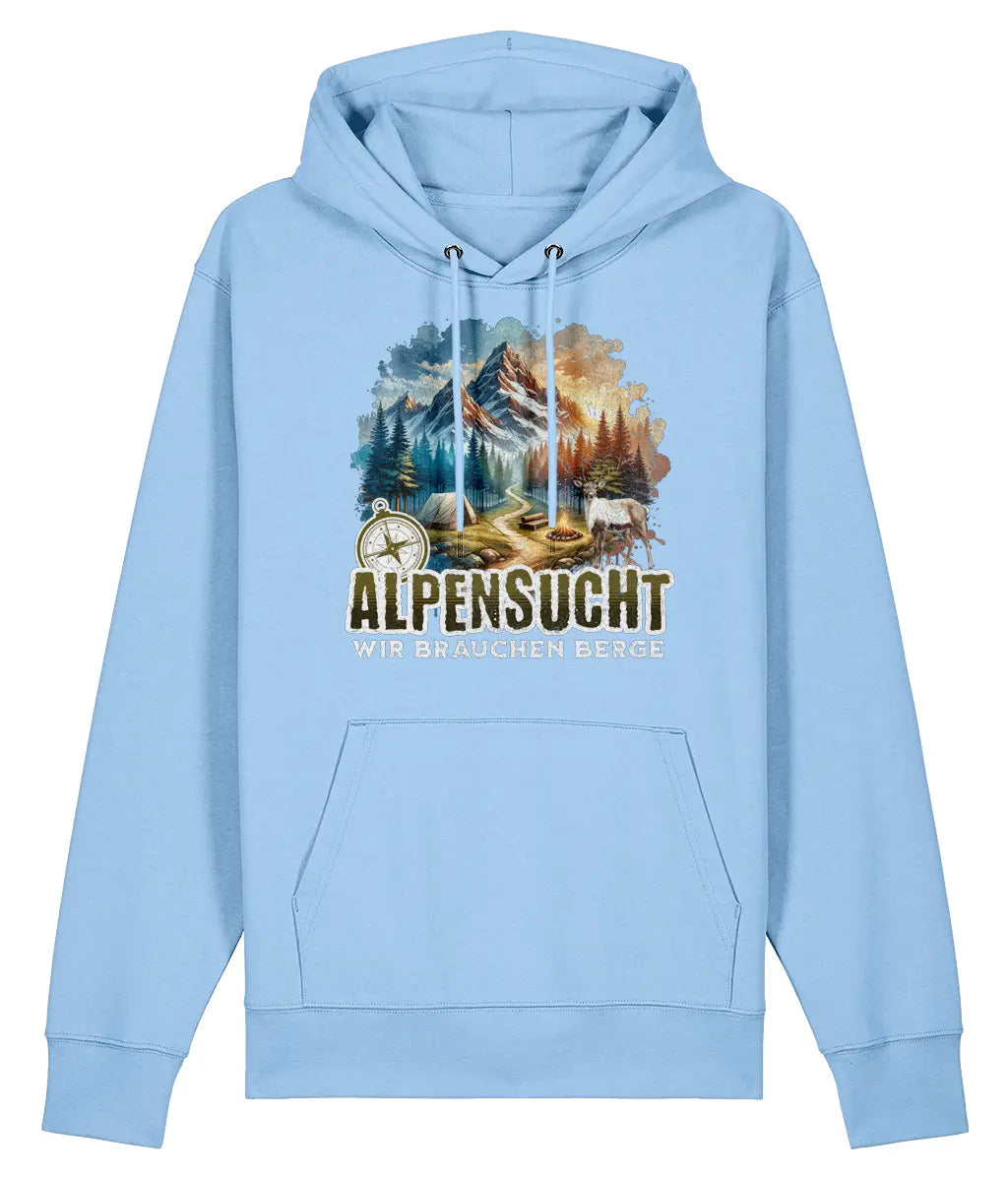 AlpenSucht® Unisex Hoodie "Mountains Evening"