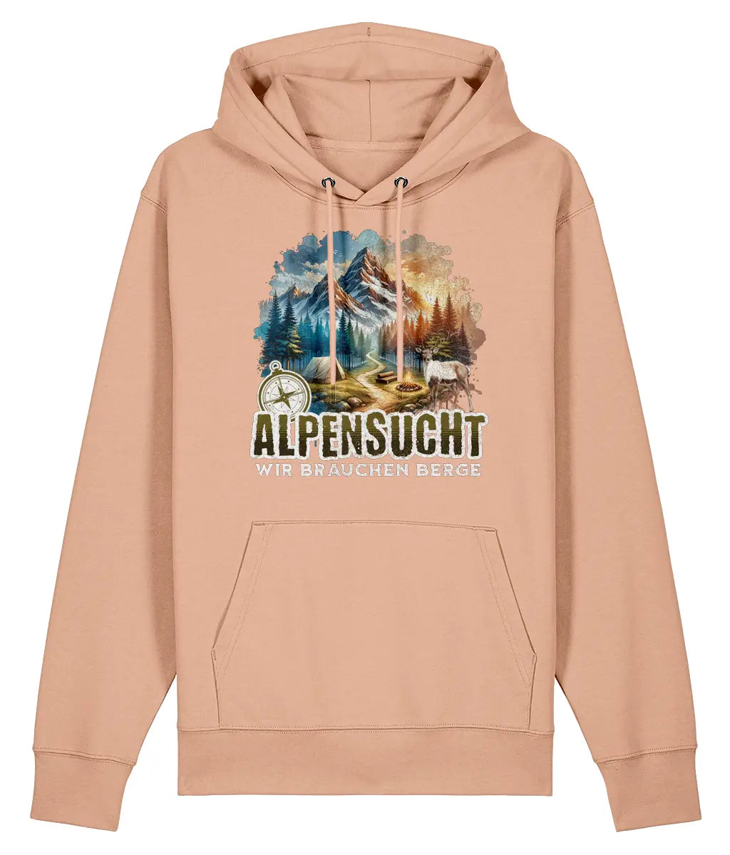 AlpenSucht® Unisex Hoodie "Mountains Evening"