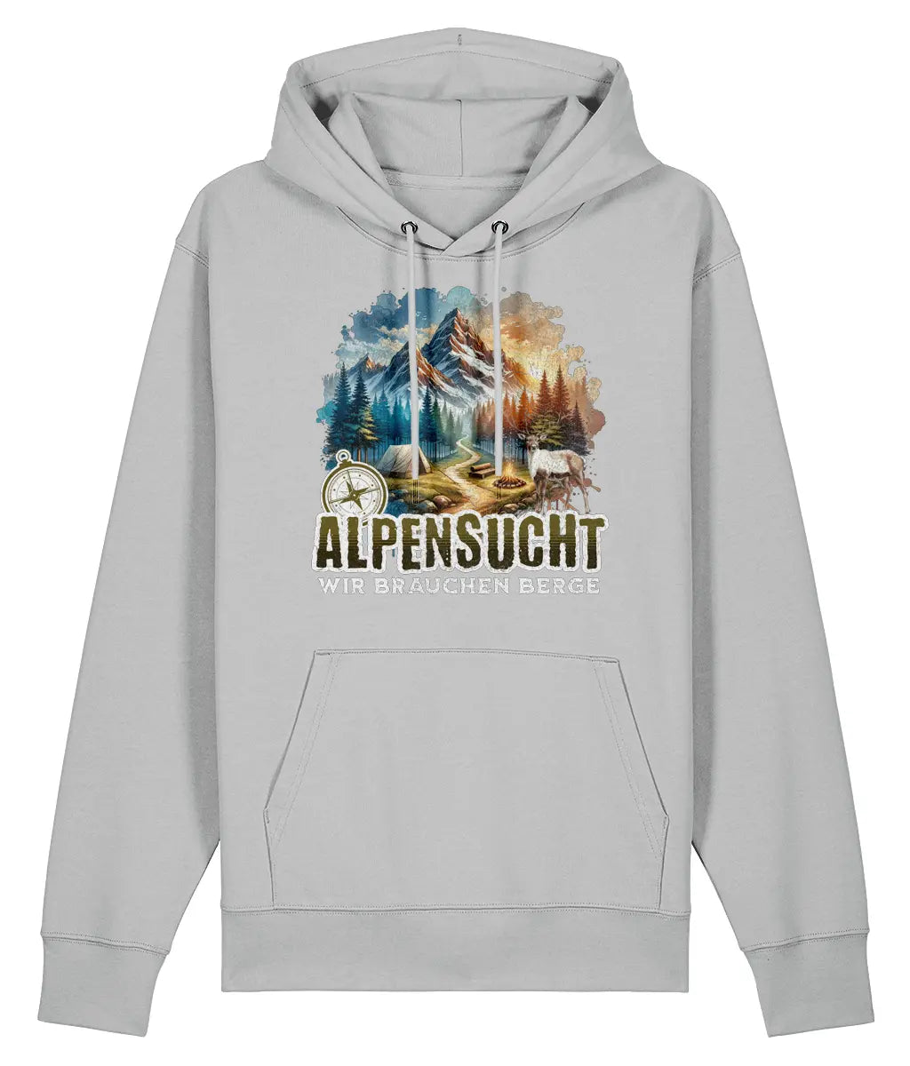AlpenSucht® Unisex Hoodie "Mountains Evening"
