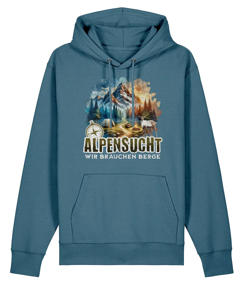 AlpenSucht® Unisex Hoodie "Mountains Evening"