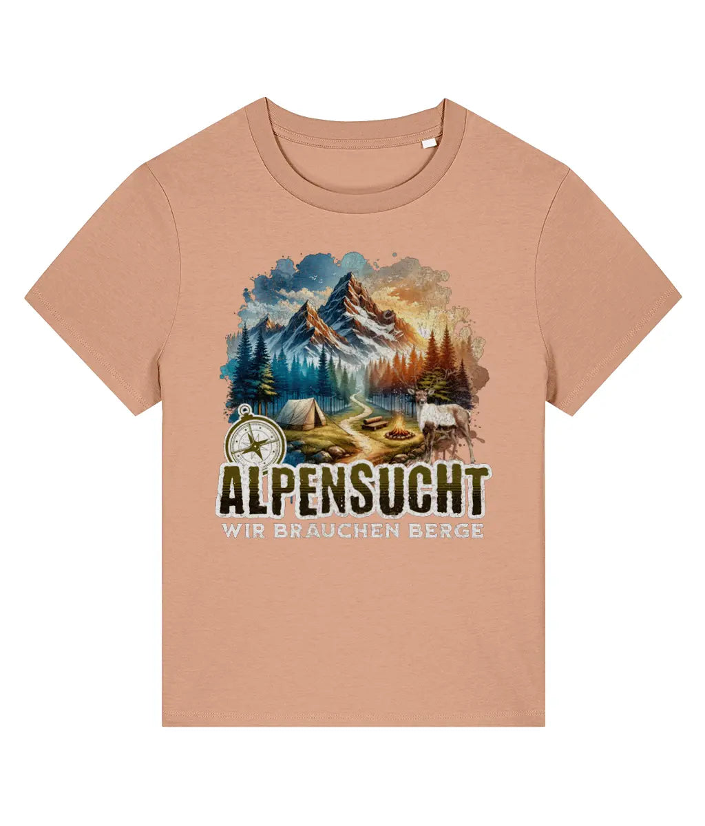 AlpenSucht® Organic Damen T-Shirt "Mountains Evening"