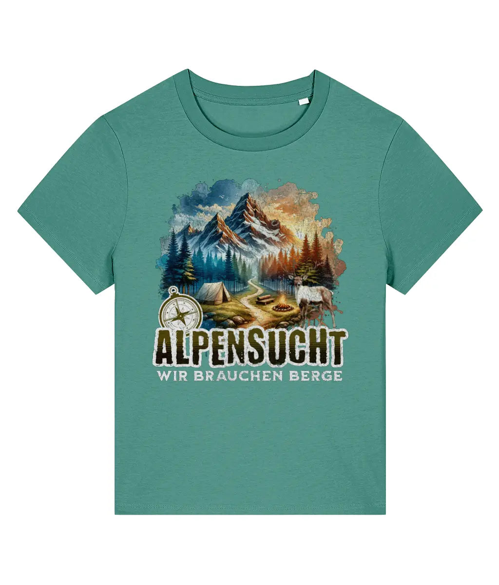 AlpenSucht® Organic Damen T-Shirt "Mountains Evening"