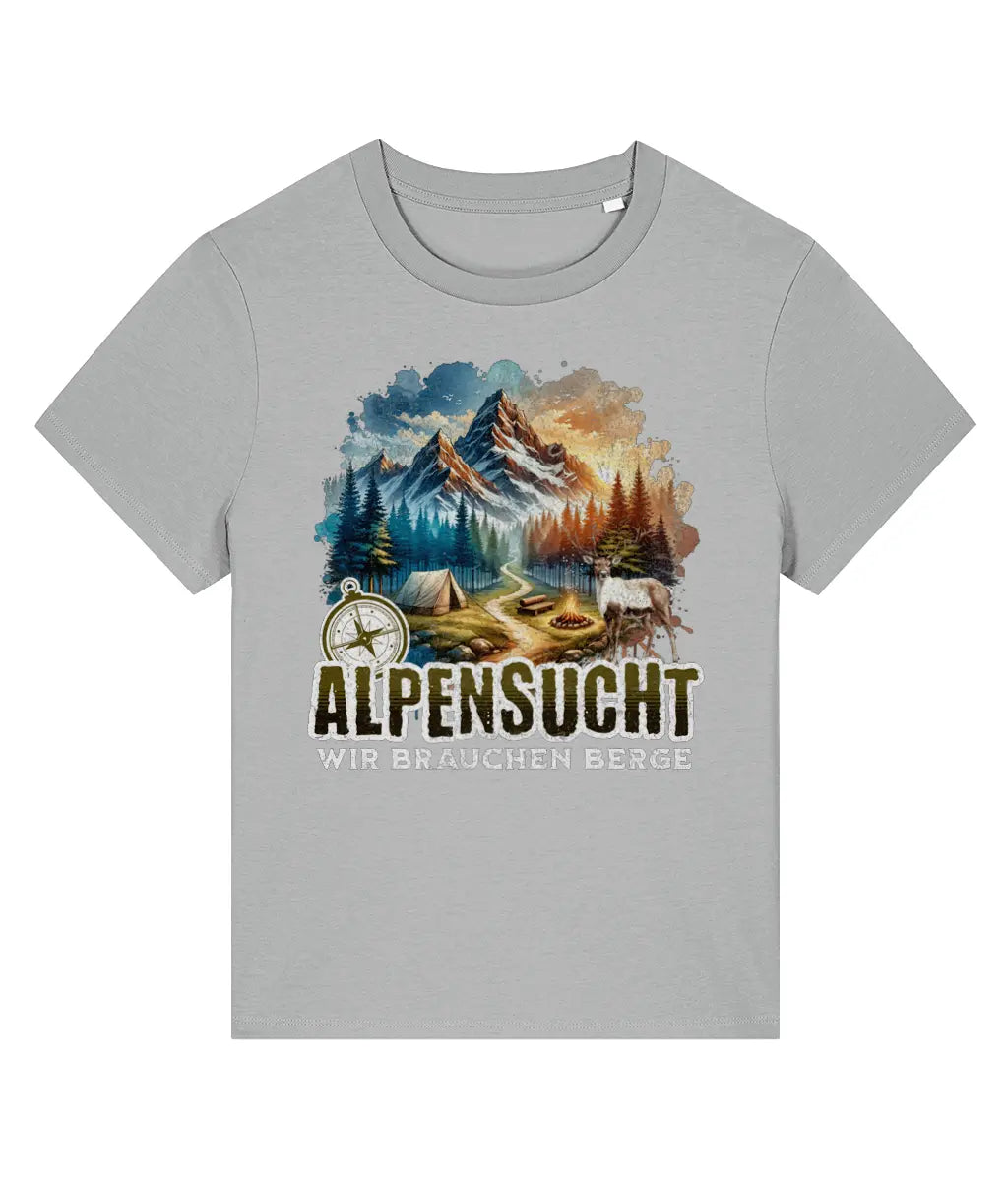AlpenSucht® Organic Damen T-Shirt "Mountains Evening"