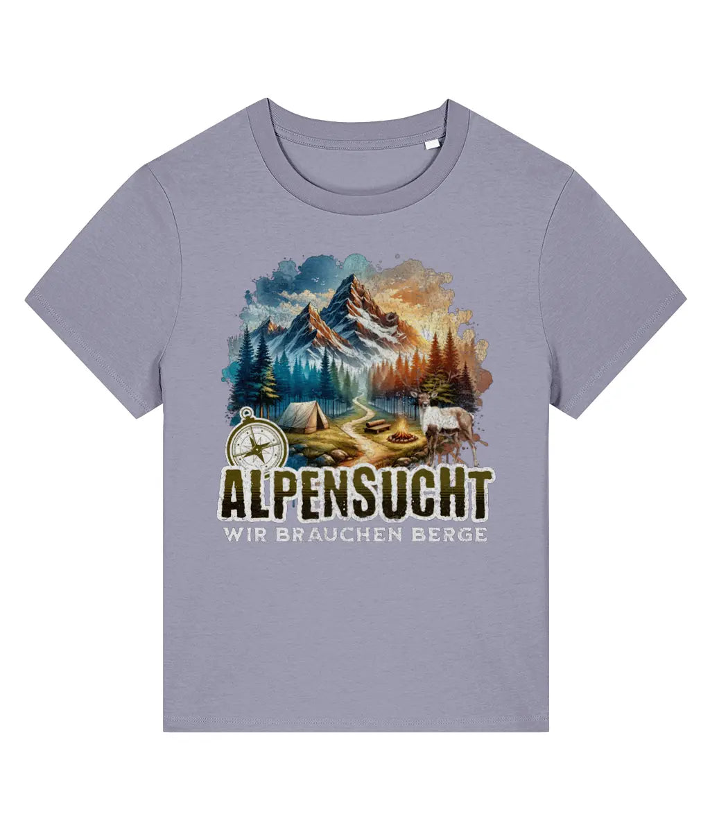 AlpenSucht® Organic Damen T-Shirt "Mountains Evening"