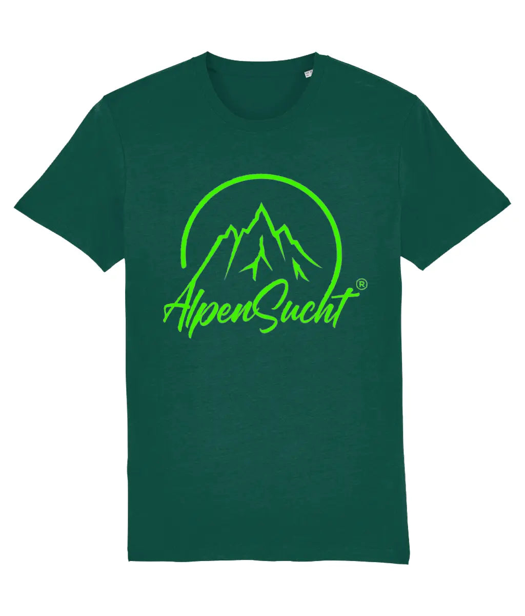 AlpenSucht® Organic Unisex T-Shirt mit grünem Logo