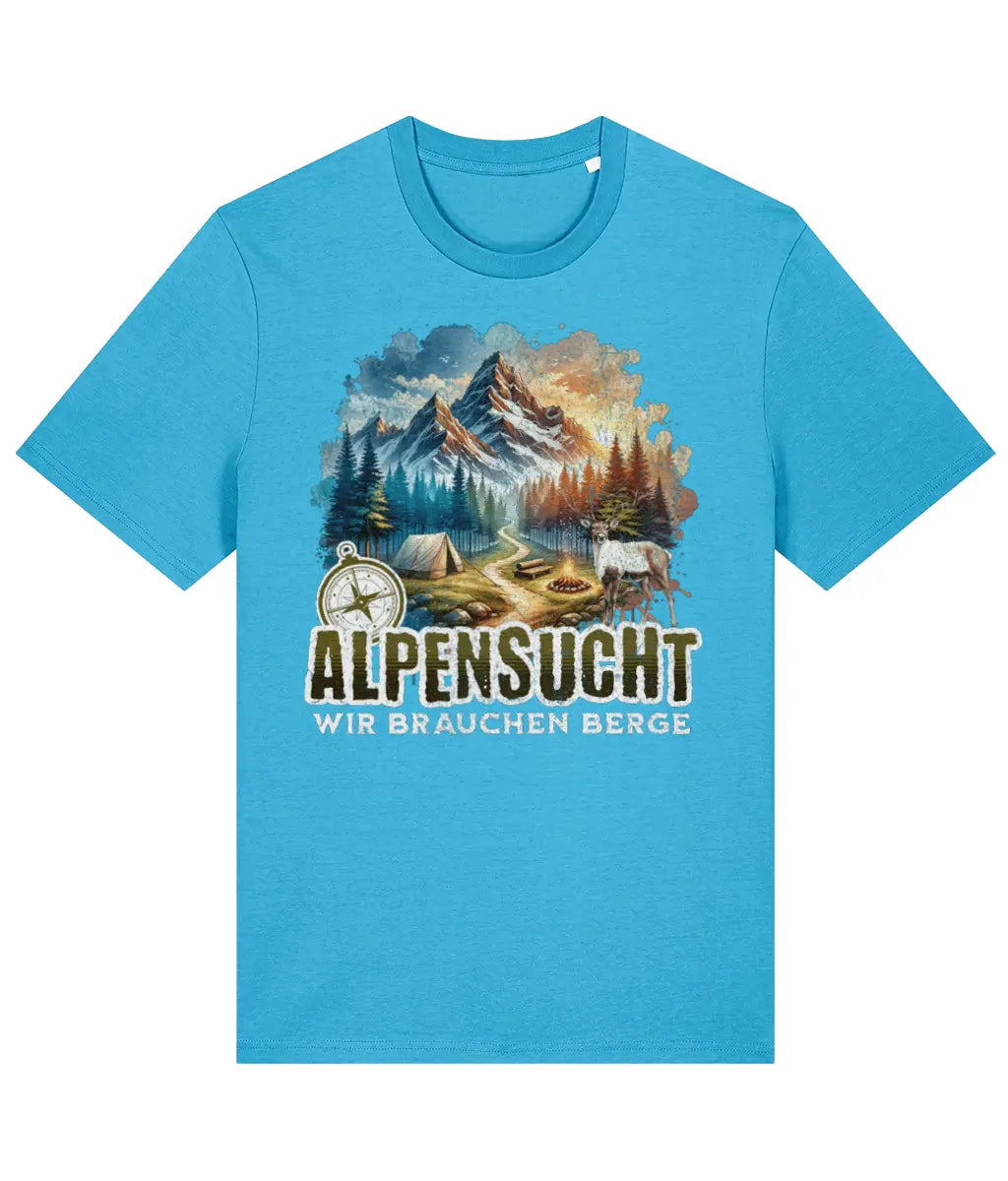 AlpenSucht® Organic Unisex T-Shirt "Mountains Evening"
