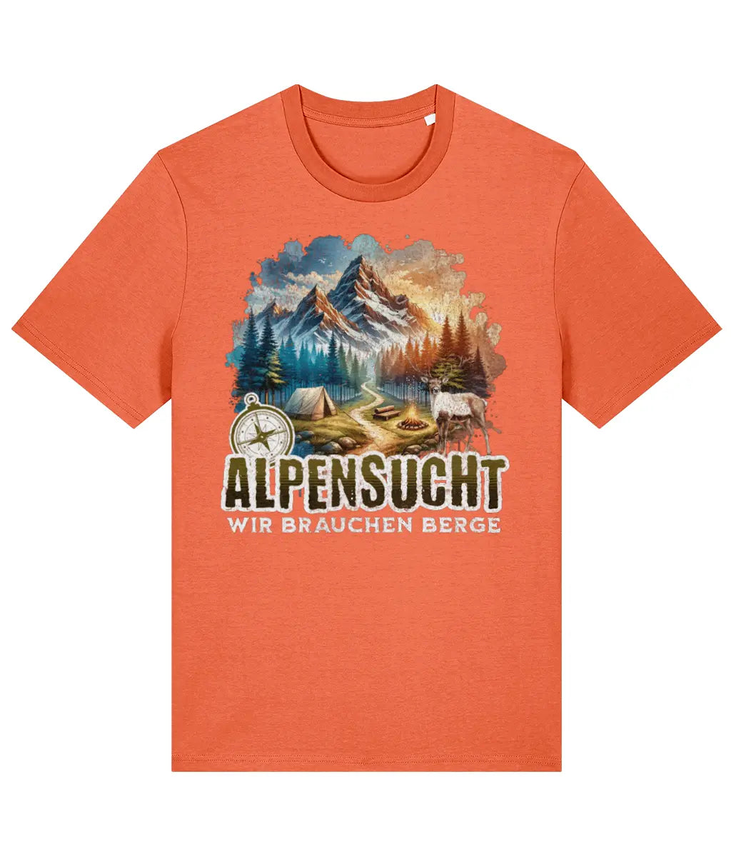 AlpenSucht® Organic Unisex T-Shirt "Mountains Evening"