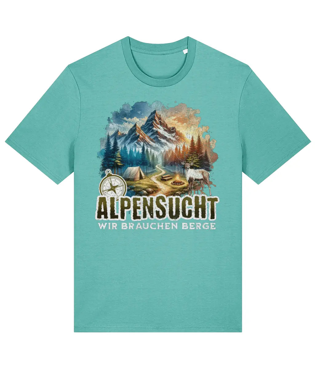 AlpenSucht® Organic Unisex T-Shirt "Mountains Evening"
