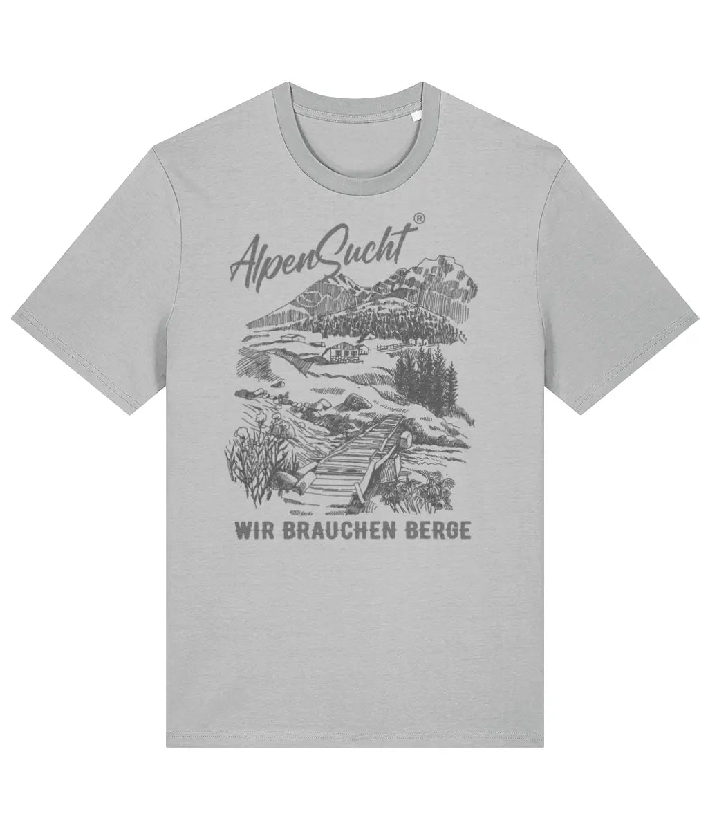 AlpenSucht® Organic Unisex T-Shirt "Wir Brauchen Berge"
