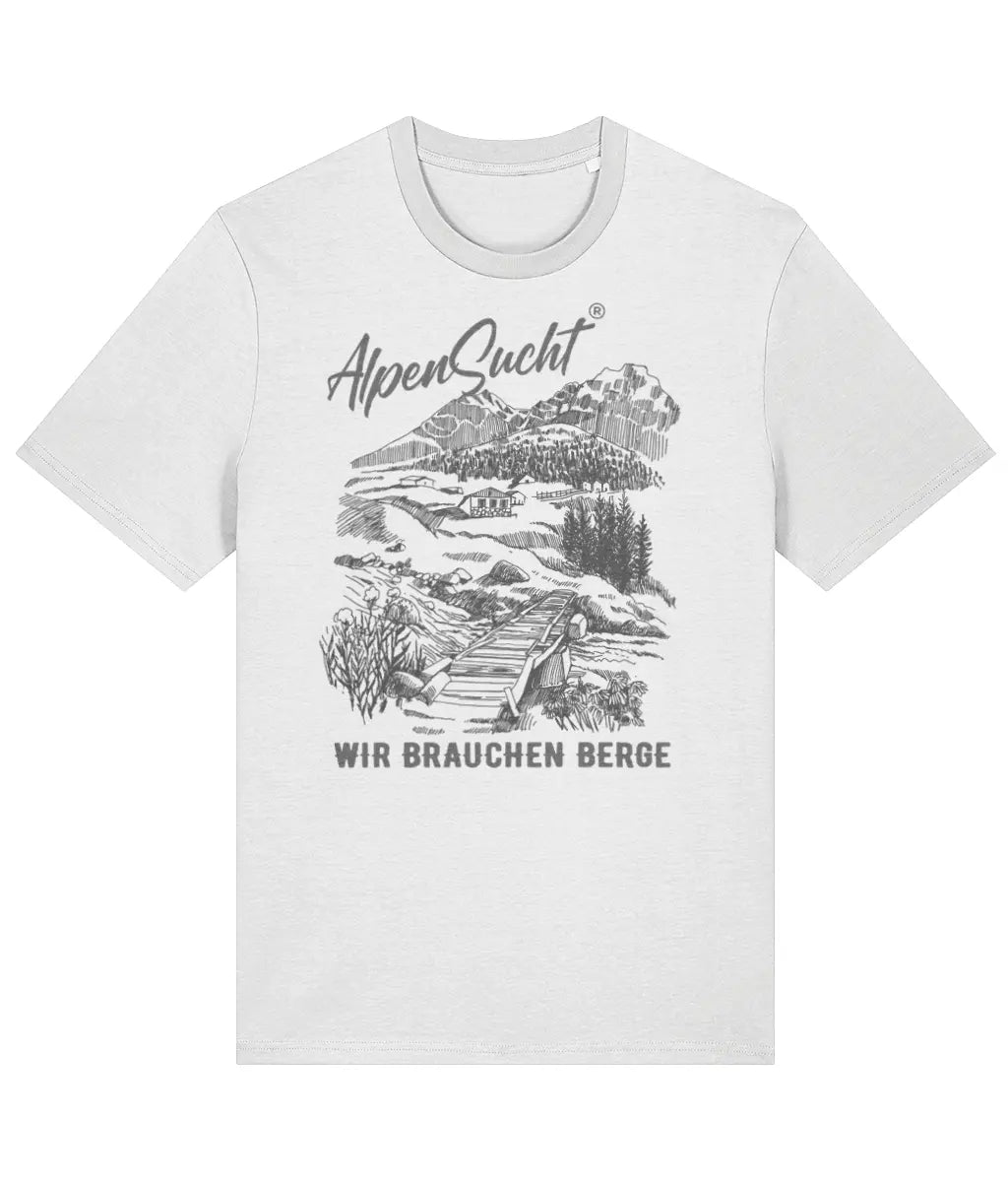 AlpenSucht® Organic Unisex T-Shirt "Wir Brauchen Berge"