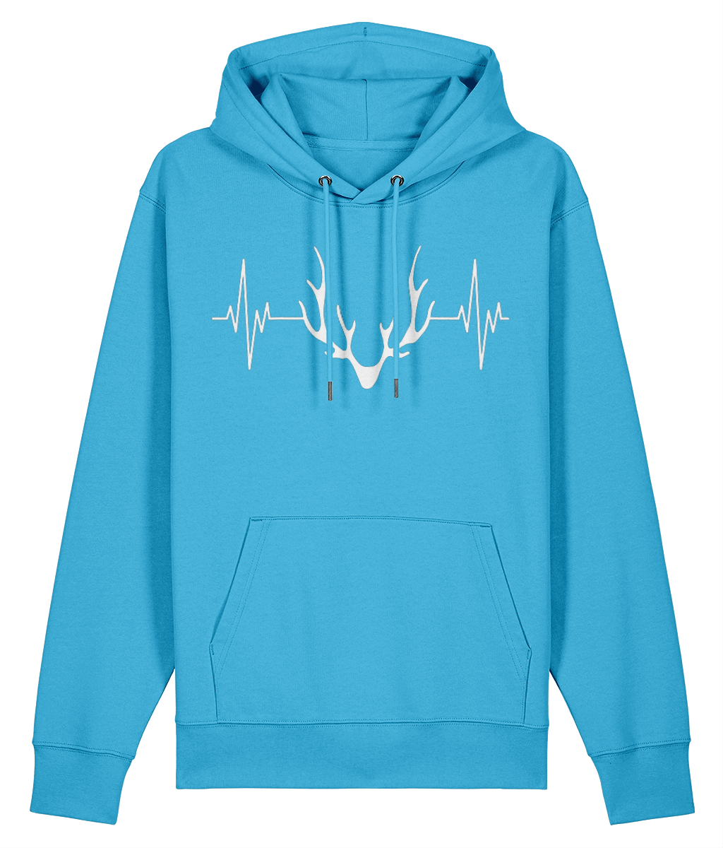 AlpenSucht® Unisex Hoodie "Herzschlag Geweih"