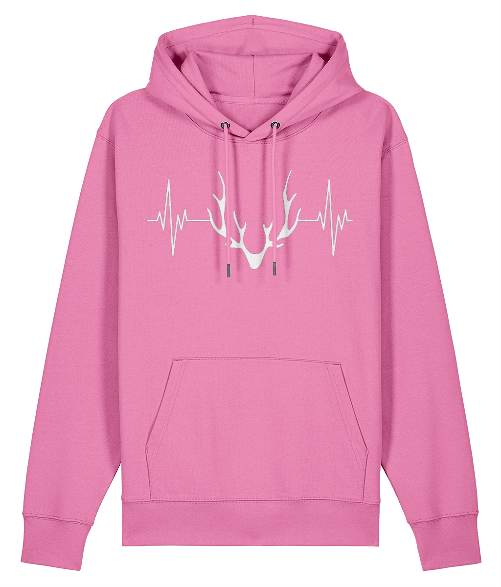 AlpenSucht® Unisex Hoodie "Herzschlag Geweih"