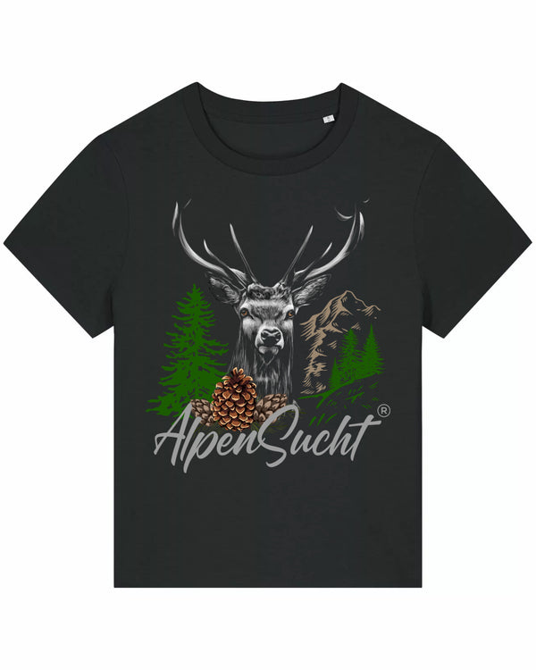 AlpenSucht® Organic Damen T-Shirt "Hirsch"