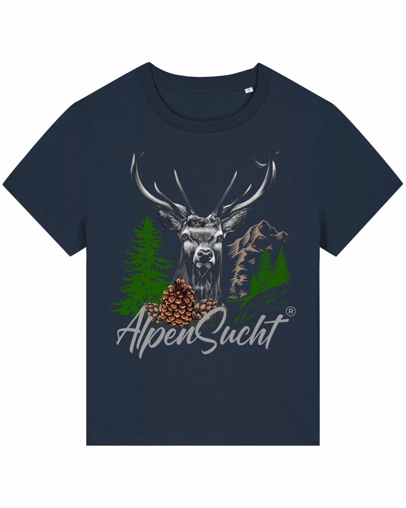 AlpenSucht® Organic Damen T-Shirt "Hirsch"