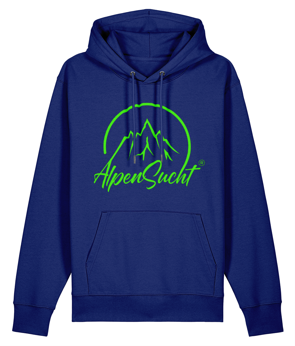 AlpenSucht® Unisex Hoodie mit grünem Logo