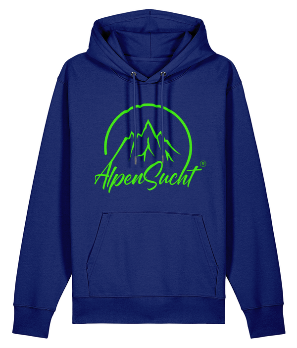 AlpenSucht® Unisex Hoodie mit grünem Logo