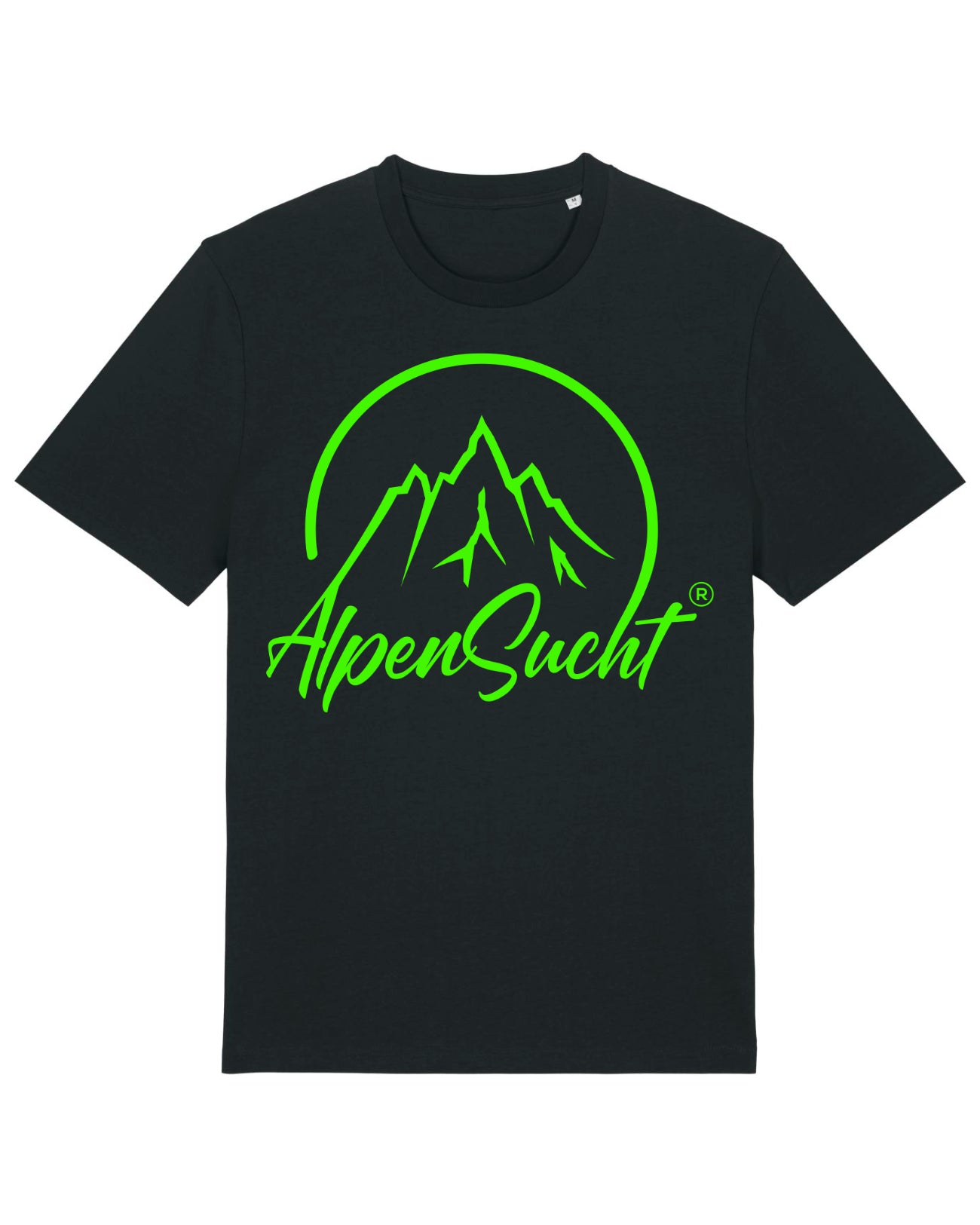 AlpenSucht® Organic Unisex T-Shirt mit grünem Logo