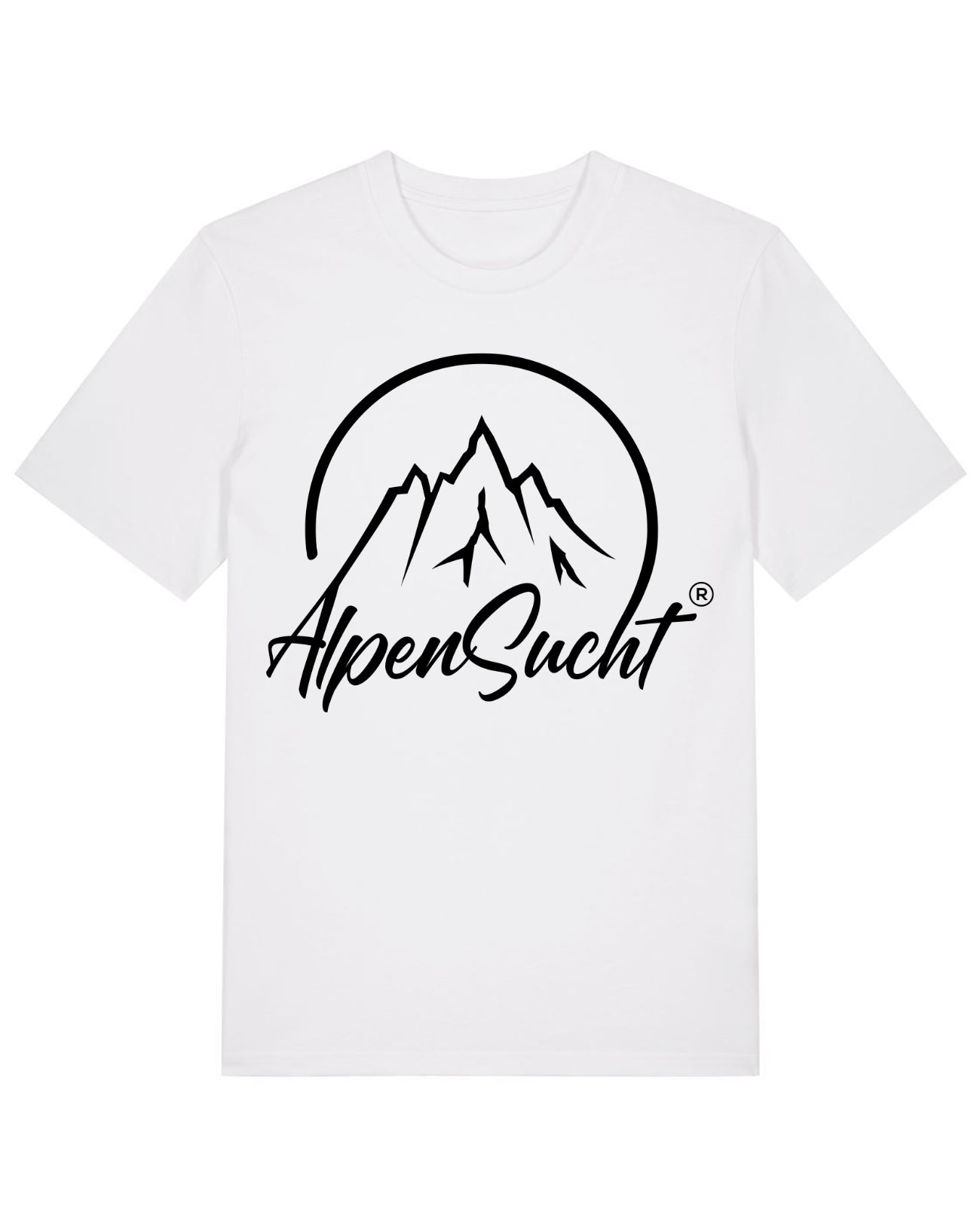 AlpenSucht® Organic Unisex T-Shirt mit schwarzem Logo