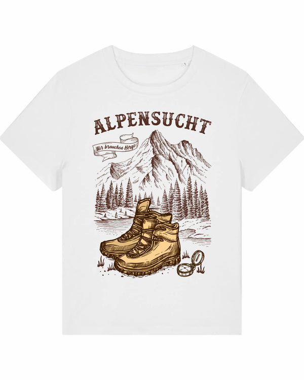 AlpenSucht® Organic Damen T-Shirt "Wanderschuhe"