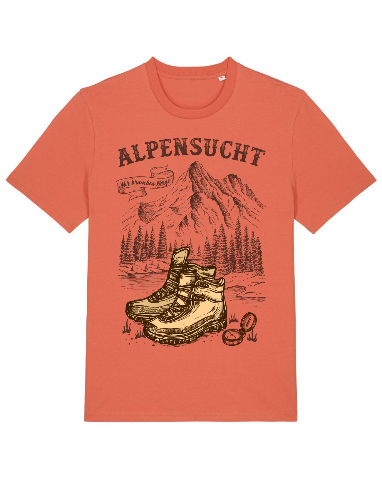 AlpenSucht® Organic Unisex T-Shirt "Wanderschuhe"