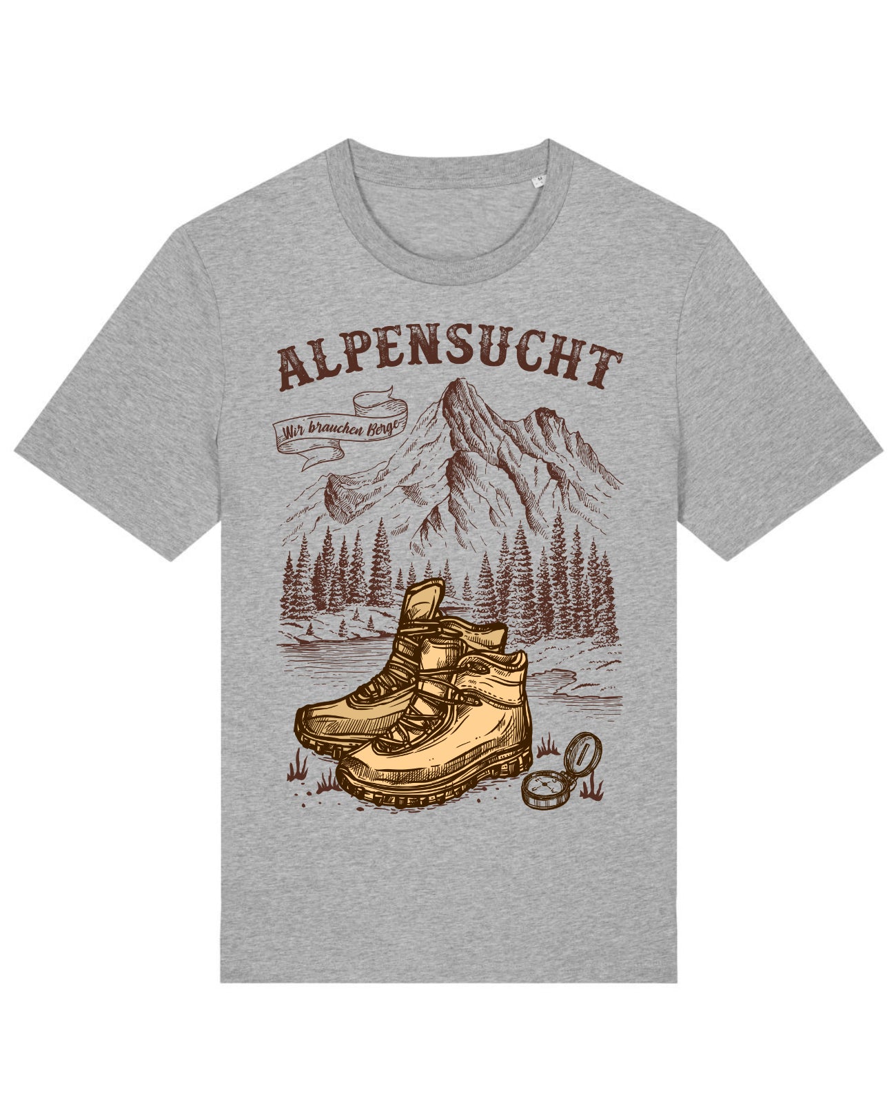 AlpenSucht® Organic Unisex T-Shirt "Wanderschuhe"