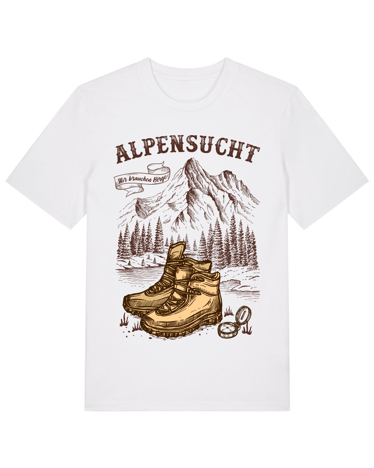 AlpenSucht® Organic Unisex T-Shirt "Wanderschuhe"