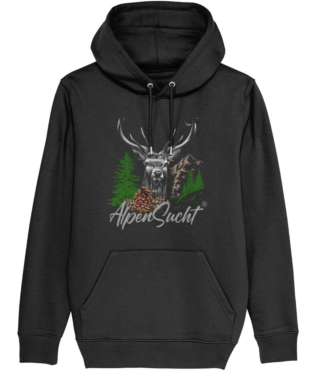 AlpenSucht® Unisex Hoodie "Hirsch"