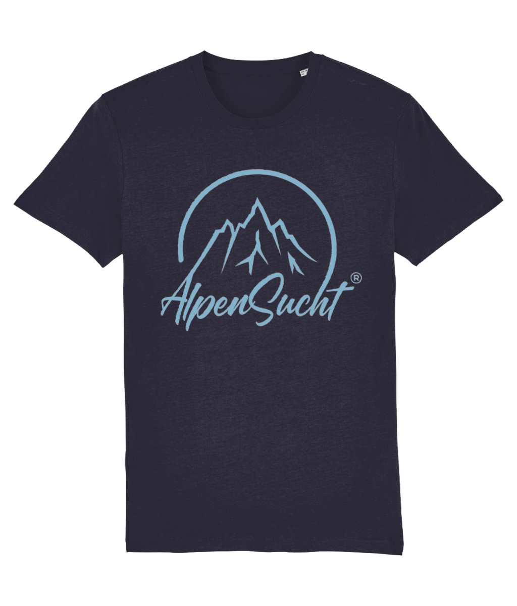 AlpenSucht® Organic Unisex T-Shirt Logo eisblau