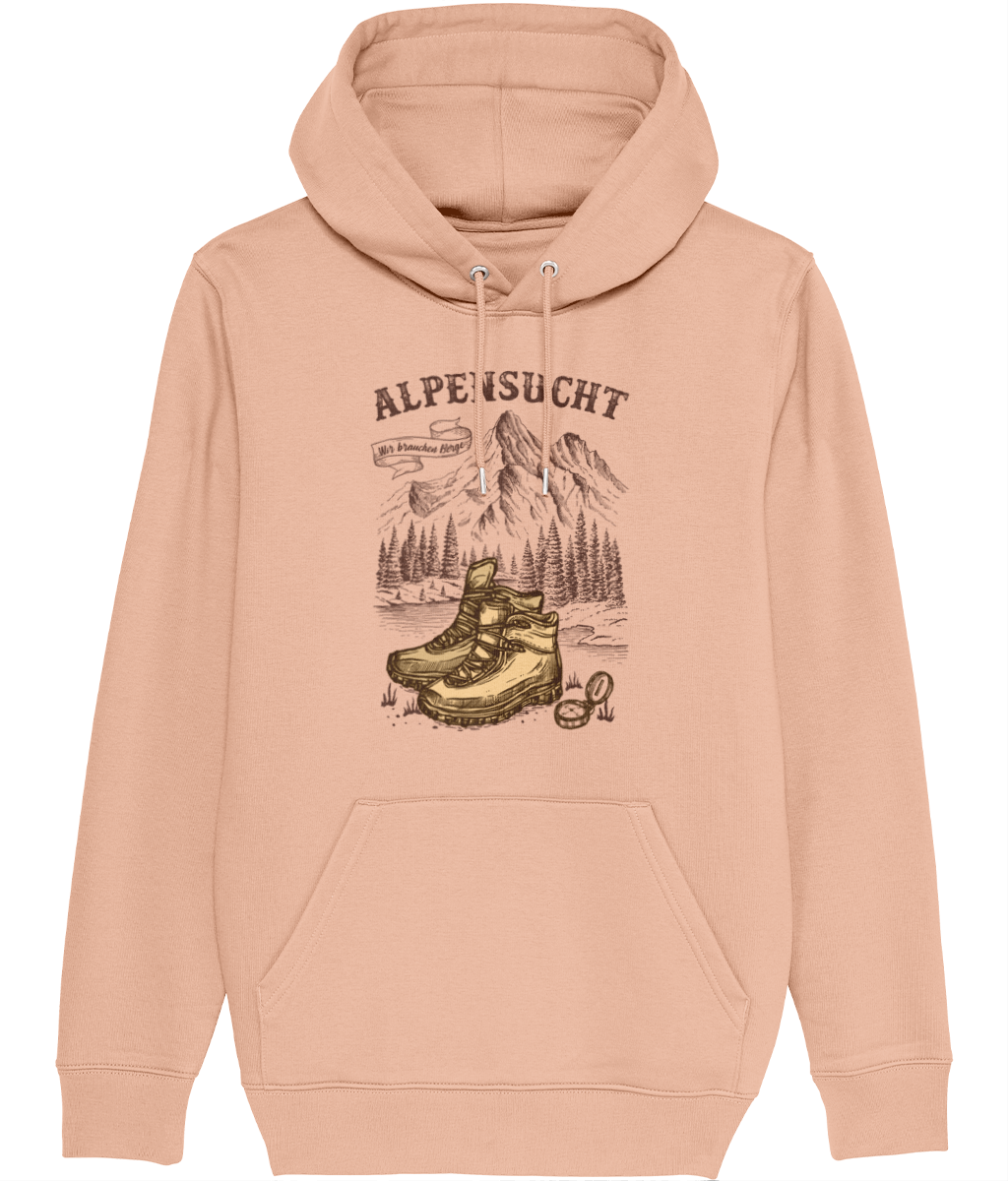 AlpenSucht® Unisex Hoodie "Wanderschuhe"