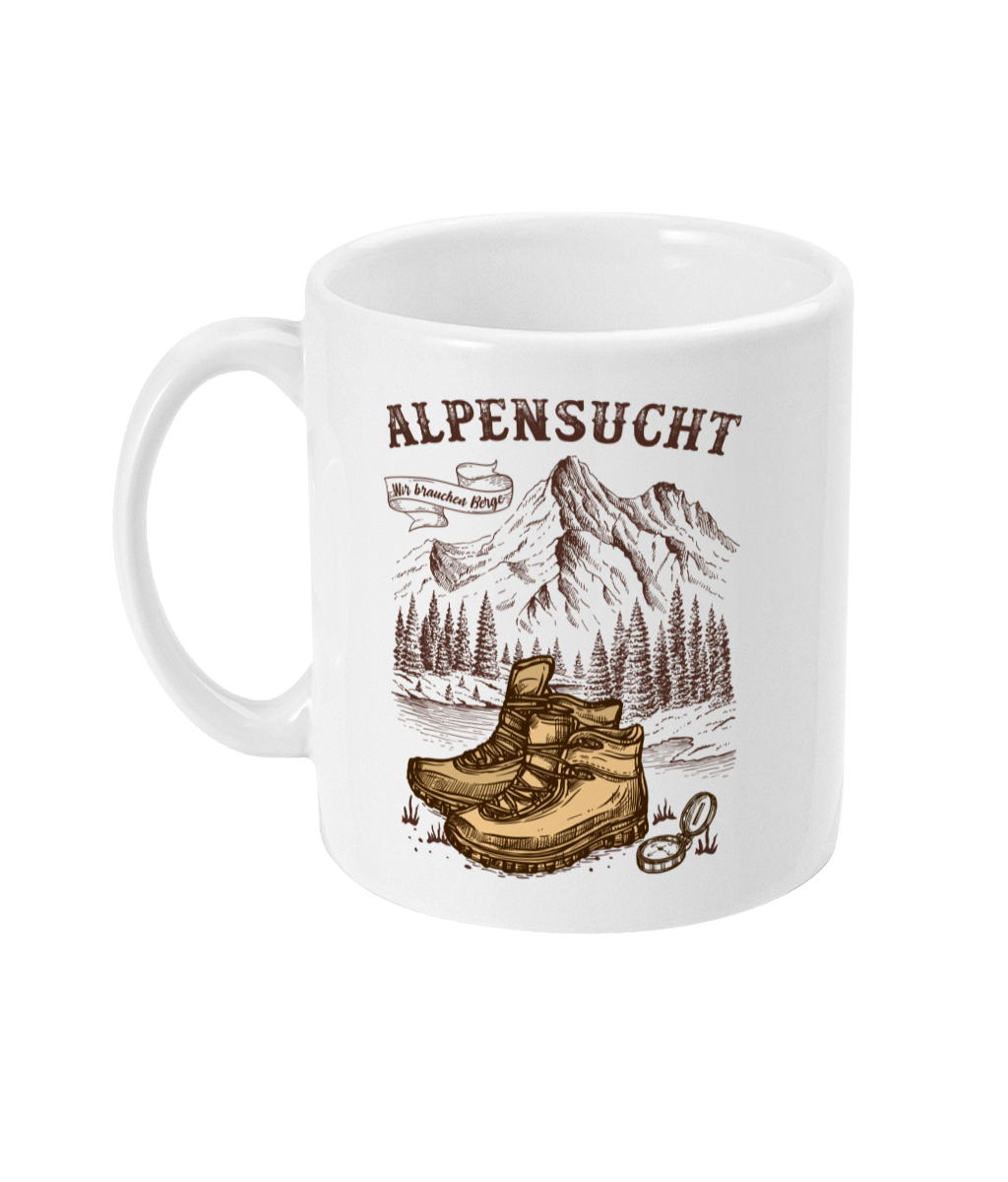 AlpenSucht® Keramiktasse "Wanderschuhe"