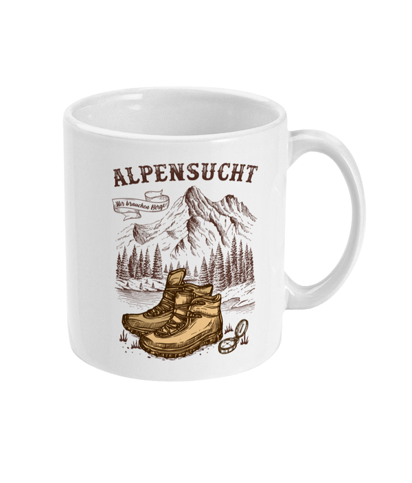 AlpenSucht® Keramiktasse "Wanderschuhe"